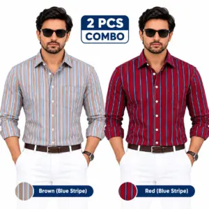2 Pcs Combo Premium Full Sleeve One Pocket Cotton Shirt