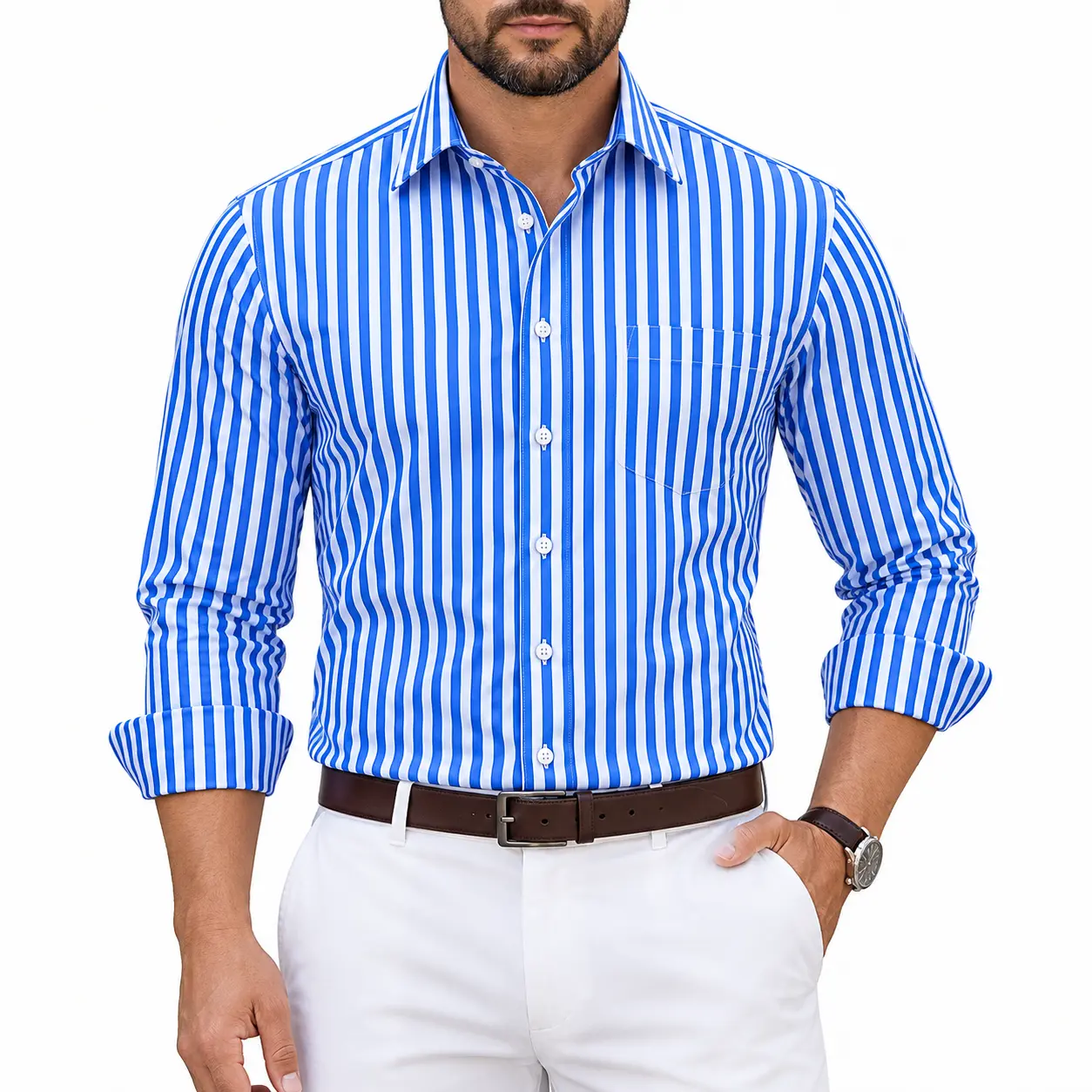 2 Pcs Combo Premium Full Sleeve One Pocket Cotton Shirt - Image 3