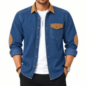 Men’s Premium Wash Contrast Denim Shirt