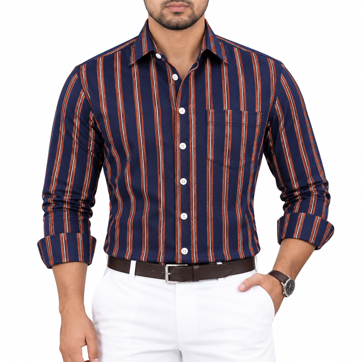 2 Pcs Combo Premium Full Sleeve One Pocket Cotton Shirt - Image 4