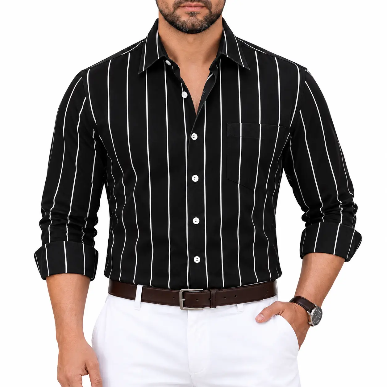 2 Pcs Combo Premium Full Sleeve One Pocket Cotton Shirt - Image 3
