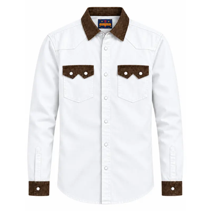 Men’s Premium Wash Contrast Denim Shirt - Image 4
