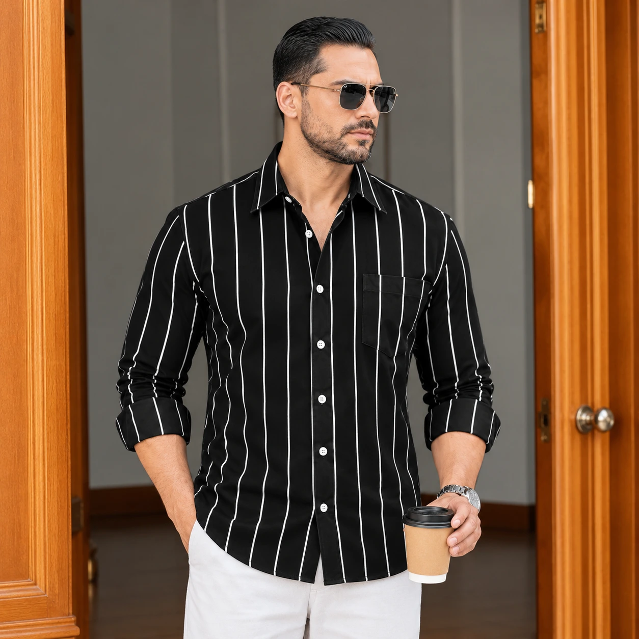 2 Pcs Combo Premium Full Sleeve One Pocket Cotton Shirt - Image 4