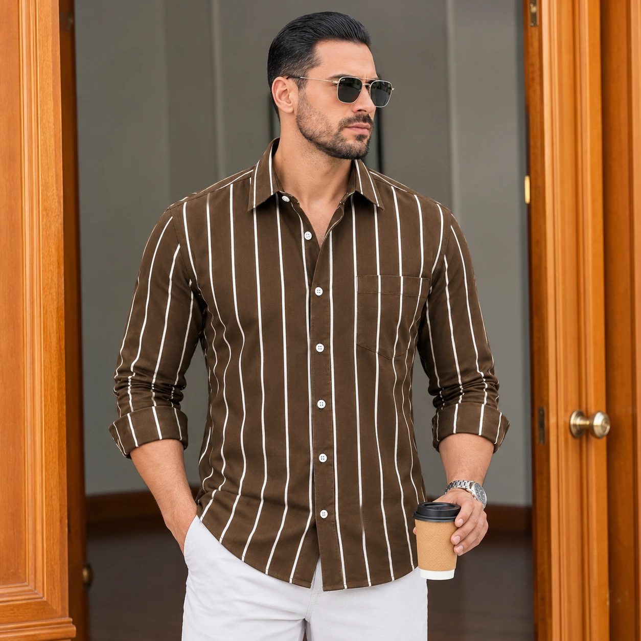 2 Pcs Combo Premium Full Sleeve One Pocket Cotton Shirt - Image 5