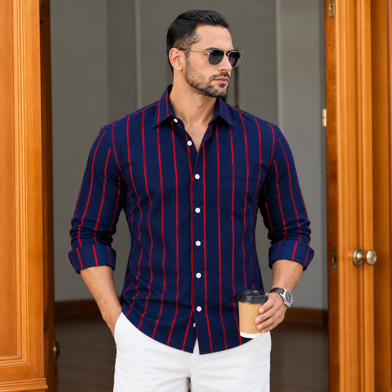 2 Pcs Combo Premium Full Sleeve One Pocket Cotton Shirt - Image 4