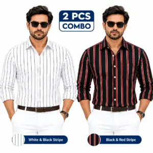 2 Pcs Combo Premium Full Sleeve One Pocket Cotton Shirt