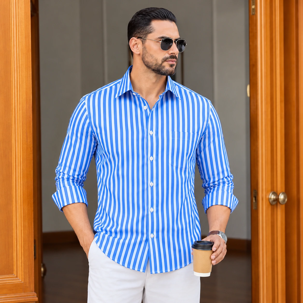 2 Pcs Combo Premium Full Sleeve One Pocket Cotton Shirt - Image 4