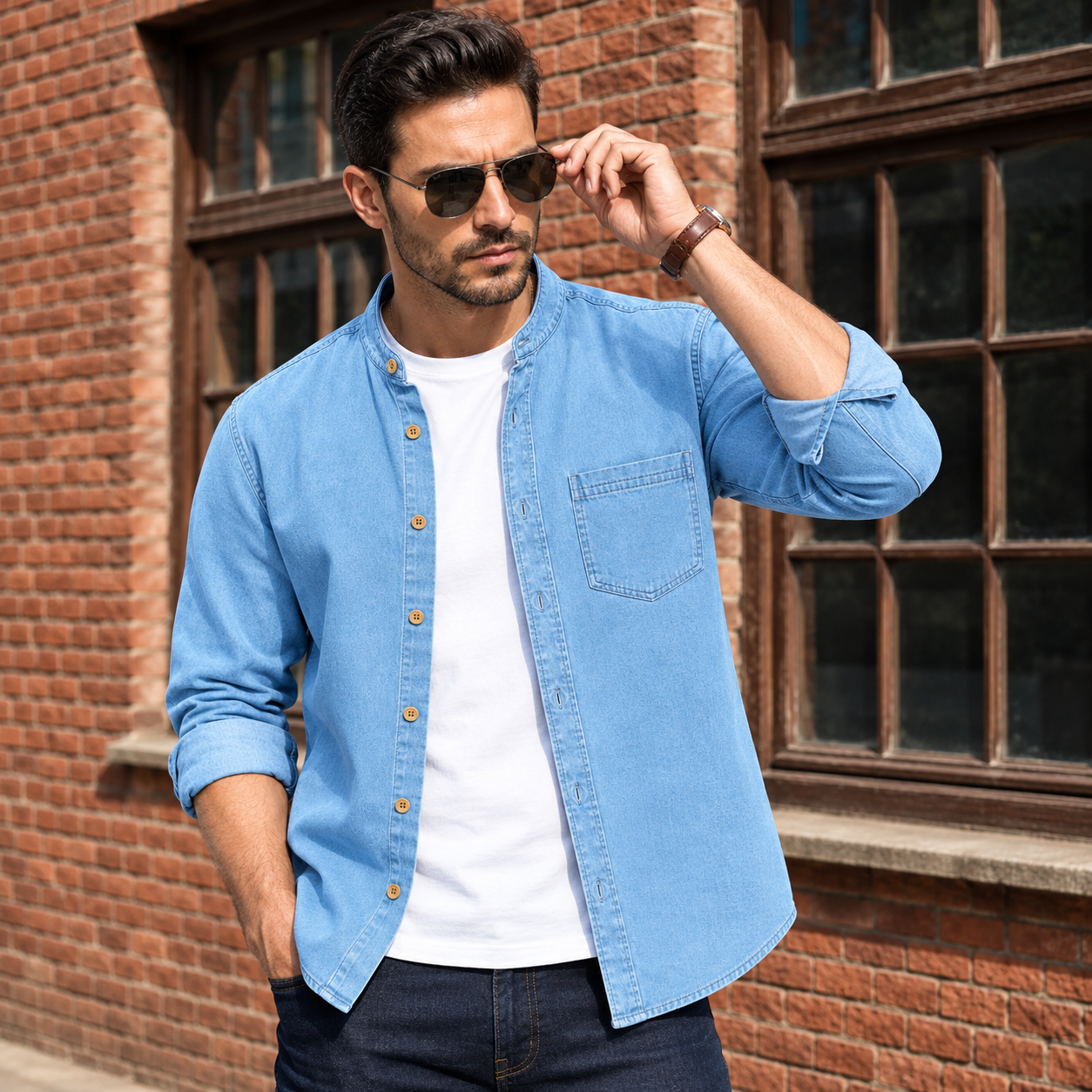 Men’s Premium SoftWash Denim Shirt - Image 2