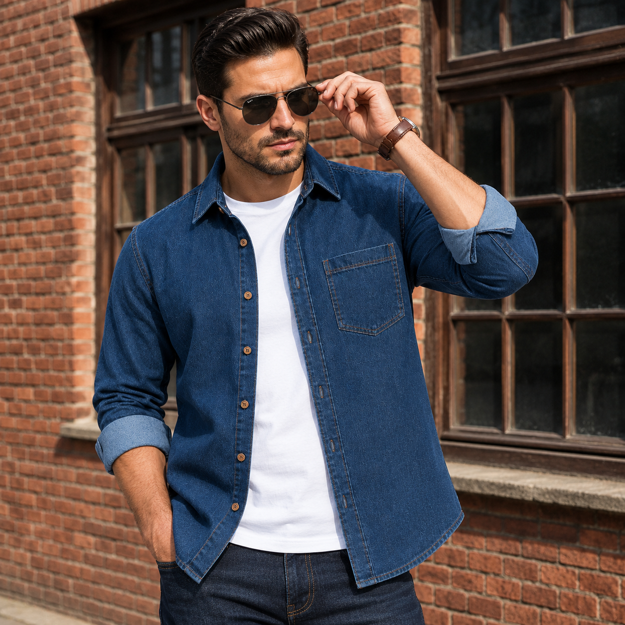 2 Pcs Combo Men’s Premium SoftWash Denim Shirt - Image 3