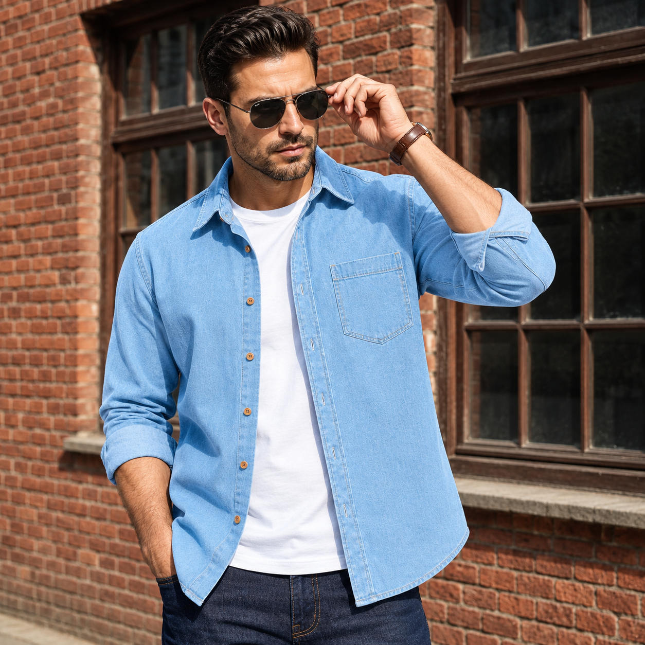 2 Pcs Combo Men’s Premium SoftWash Denim Shirt - Image 2