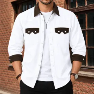Men’s Premium Wash Contrast Denim Shirt