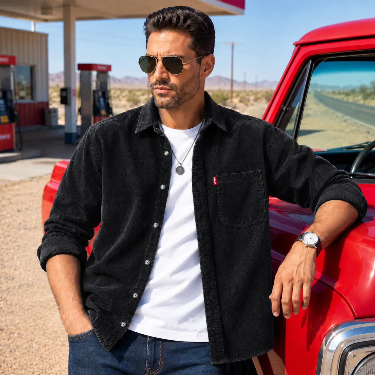 Men’s Premium Cord Fabric Full Sleeve Shirt - Image 2