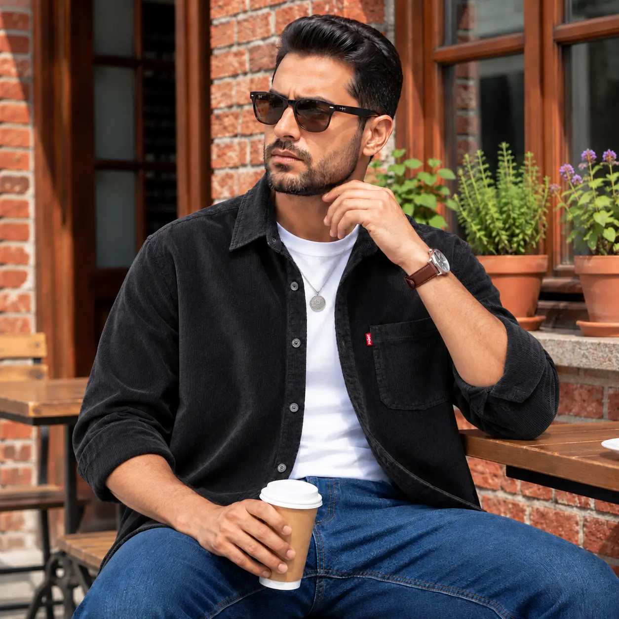 Men’s Premium Cord Fabric Full Sleeve Shirt - Image 3