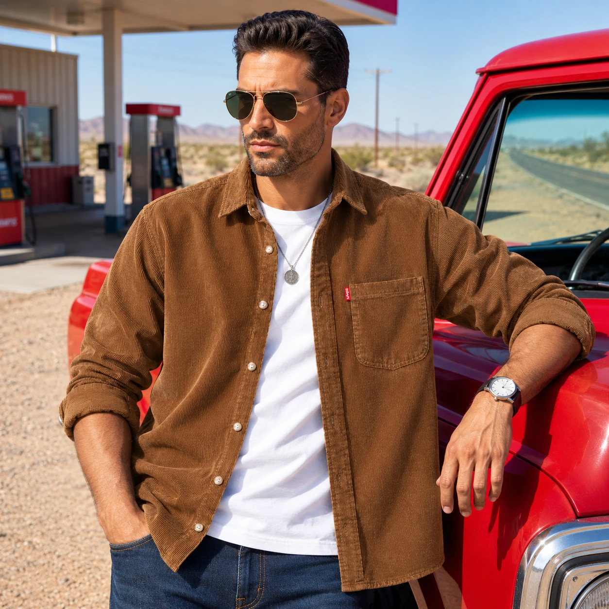 Men’s Premium Cord Fabric Full Sleeve Shirt - Image 2