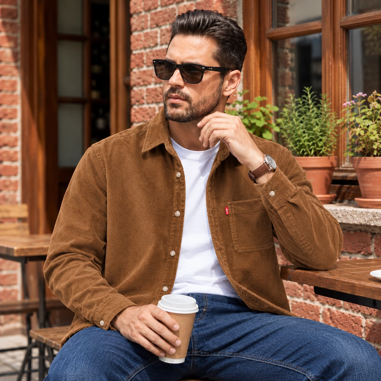 Men’s Premium Cord Fabric Full Sleeve Shirt - Image 3