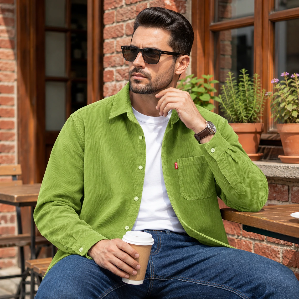 Men’s Premium Cord Fabric Full Sleeve Shirt - Image 3