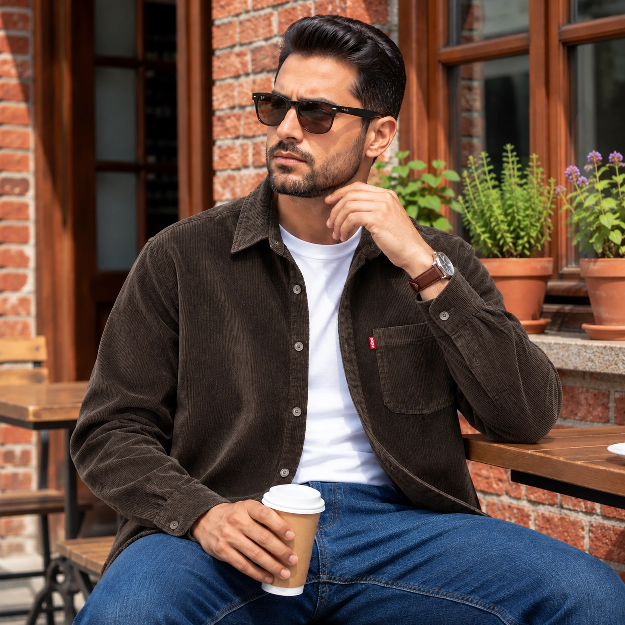 Men’s Premium Cord Fabric Full Sleeve Shirt - Image 3